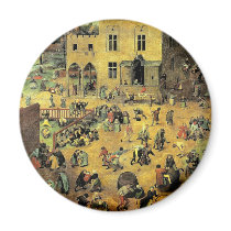 Pieter Bruegel's "Children’s Games" - 1560 Fridge Magnet