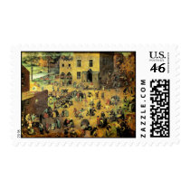 Pieter Bruegel's "Children’s Games" - 1560 Postage Stamps