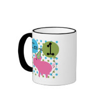 Pig 1st Birthday Tshirts and Gifts Coffee Mugs