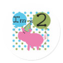 Pig 2nd Birthday stickers