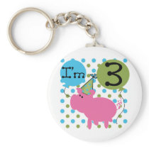 Pig 3rd Birthday Tshirts and Gifts Keychains