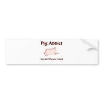 Pig Addict bumper stickers by AnimalShirts Pig Addict bumper stickers