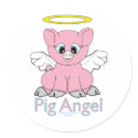 Pig Angel stickers by PenguinCornerStore Pig Angel stickers