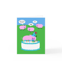 Pig Birthday Card