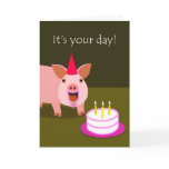 Pig Birthday Card