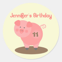 Pig Birthday Party Sticker