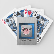 Pig; Brushed metal look Bicycle Card Decks