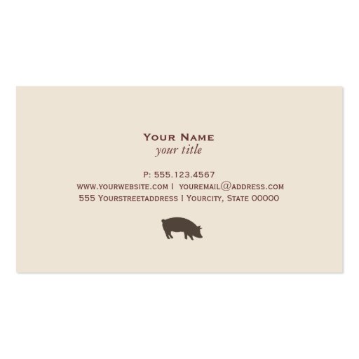 Pig Business Card (back side)