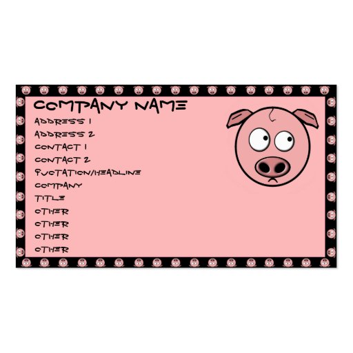 Pig Business Cards (front side)