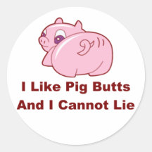 Pig Butts Round Sticker