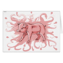pig greeting card
