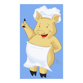 Pig Chef Wearing Apron Poster Print print