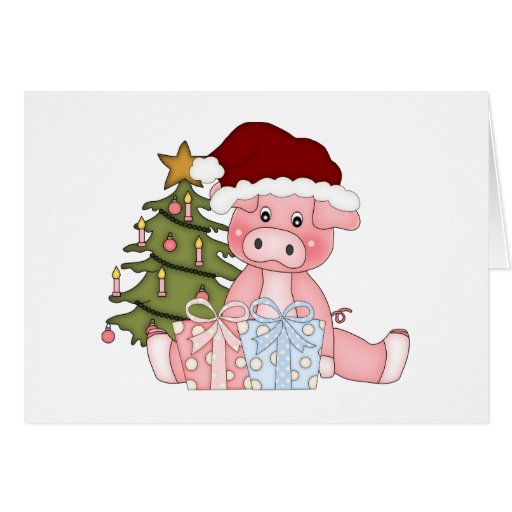 pig christmas tree greeting cards zazzle pig christmas tree greeting cards zazzle
