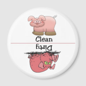 Pig Clean Dirty Dishwasher Magnet magnet