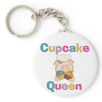 Pig Cupcake Queen T-shirts and Gifts keychain