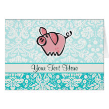 Pig; Cute Greeting Card