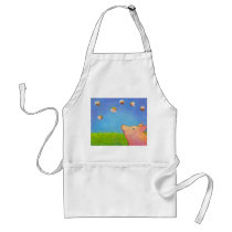Pig dreams of cupcakes adorable crayon art apron