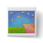 Pig dreams of cupcakes adorable crayon art pin