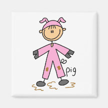 Pig Dress Up T-shirts and Gifts Refrigerator Magnet