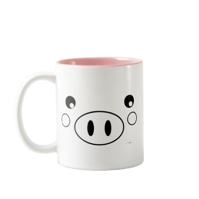Pig Face Mug by ellybean