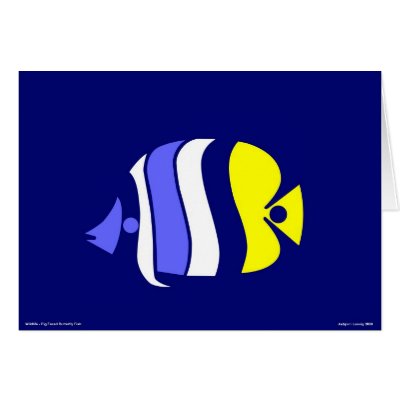 Pig Faced Butterfly Fish Card by lonvig