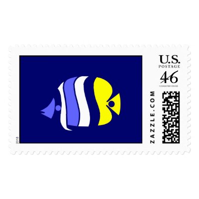 Pig Faced Butterfly Fish Postage Stamp by lonvig