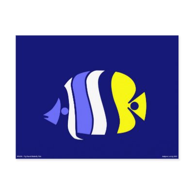 Pig Faced Butterfly Fish Postcards by lonvig