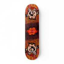 Pig Falling Head over Heels in Love Custom Skate Board