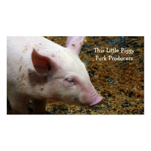 Pig Farmer - Cute Piglet Photograph Business Card Template (front side)