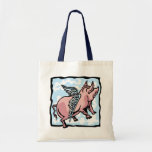 Pig Flying in the Clouds Canvas Bags