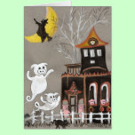 Pig Ghosts Haunted House Halloween CARD cards