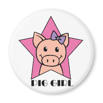 Pig Girl magnets by mikaushop Pig Girl magnets