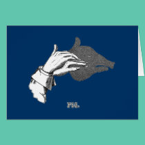 PIG Hand Shadow Art from an Antique Book cards