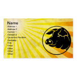 Pig Head; Yellow Business Card Templates