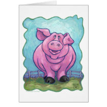 Pig Heads and Tails Note Cards