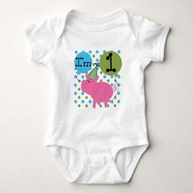 Pig I'm 1 Birthday Tshirts and Gifts