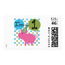Pig I'm 1 Birthday Tshirts and Gifts Postage
