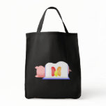 Pig In A Blue Blanket And Beans Canvas Bag