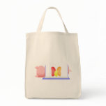 Pig In A Blue Blanket And Beans Tote Bags