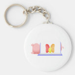 Pig In A Blue Blanket And Beans Keychain
