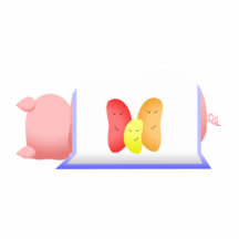 Pig In A Blue Blanket And Beans Photo Cut Out