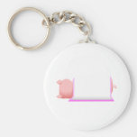 Pig In A Pink Blanket Keychain