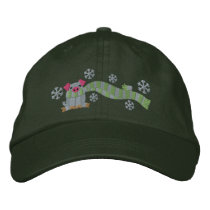 Pig In Scarf embroidered hats by Embroidery4U Pig In Scarf embroidered hats
