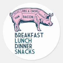 Pig, It's All Good! Round Stickers