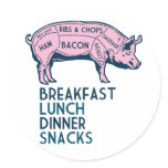 Pig, It's All Good! Round Stickers