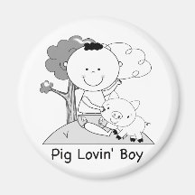 Pig Lovin' Boy Refrigerator Magnet
