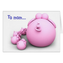 Pig mom greeting card cards