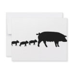 pig mum with three young pigs icon personalized invitations