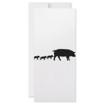 pig mum with three young pigs icon rack cards