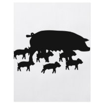 pig mum with young pigs icon personalized flyer